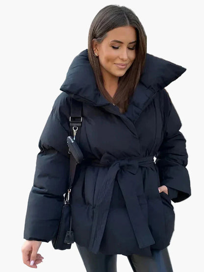 Damen Steppjacke mit Gürtel – Modischer Wintermantel für Freizeit und Alltag