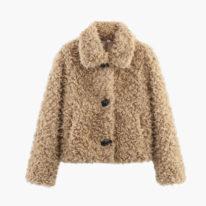 Damen Trendige Teddyfell Kurzjacke für Herbst und Winter – Modischer Freizeitstil