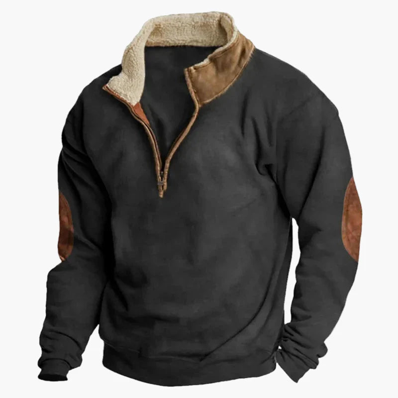 Herren Western Style Pullover mit Azteken-Muster und Longhorn-Motiv – Bequemer Freizeit-Sweater für Outdoor & Alltag