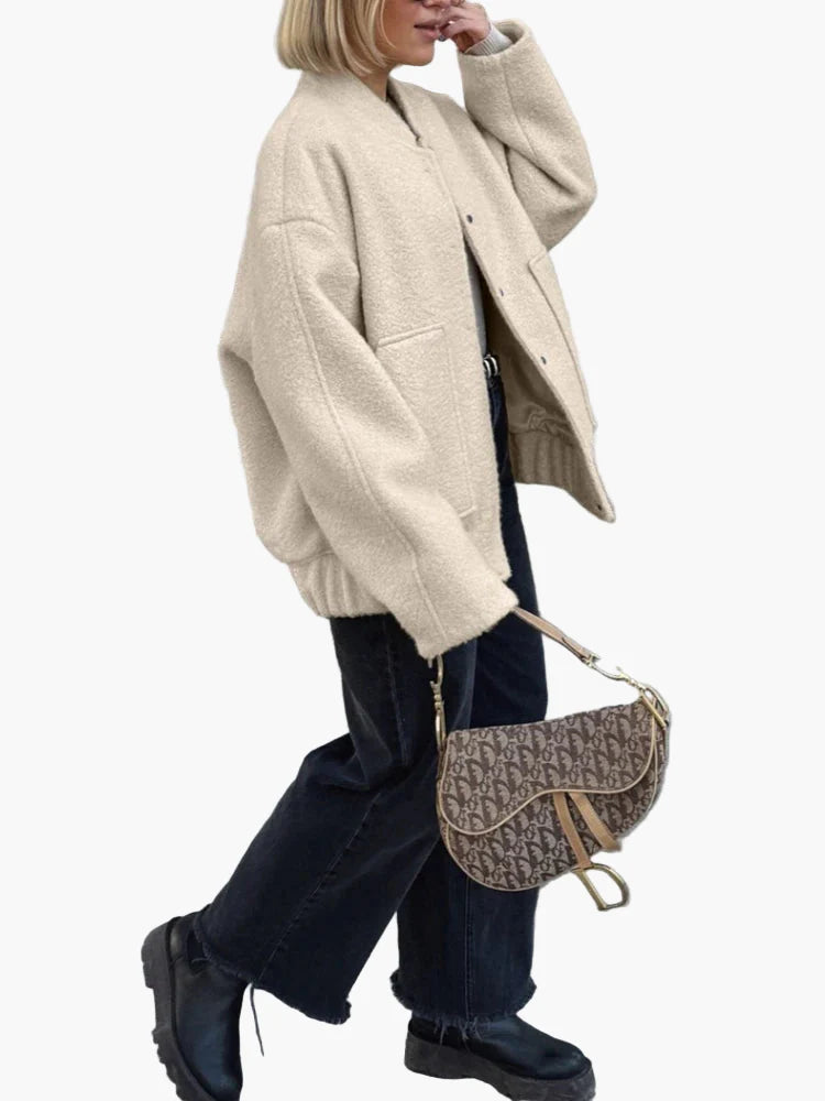 Damen Oversized Bomberjacke im modernen Streetstyle – Ideal für Alltag und Freizeit