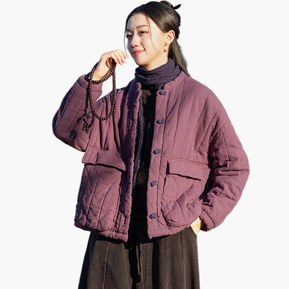 Damen Vintage Übergangsjacke im lockeren Stil für Freizeit und Alltag