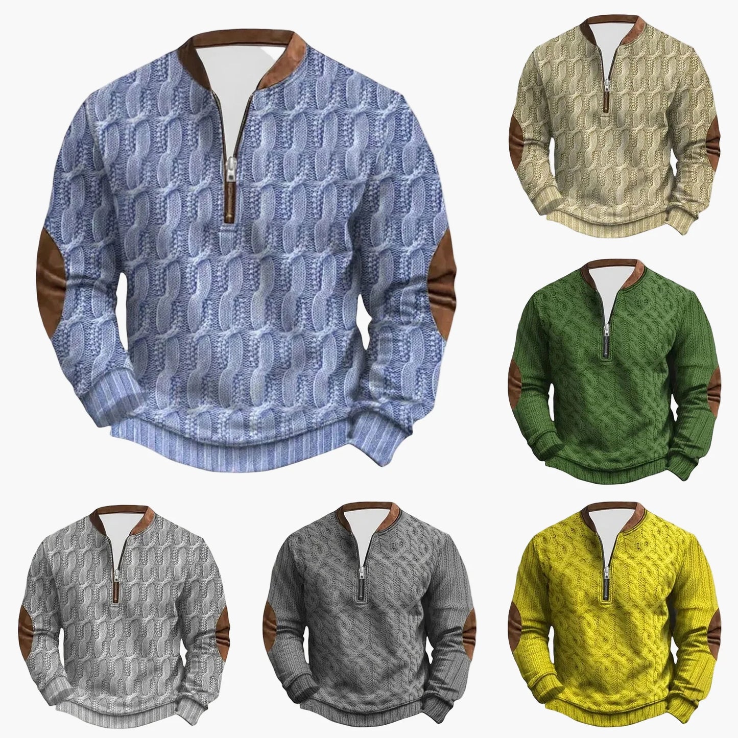 Herren Outdoor Freizeit Pullover mit Stehkragen und Zipper – Stilvoller Langarm-Sweater für Alltag und Abenteuer