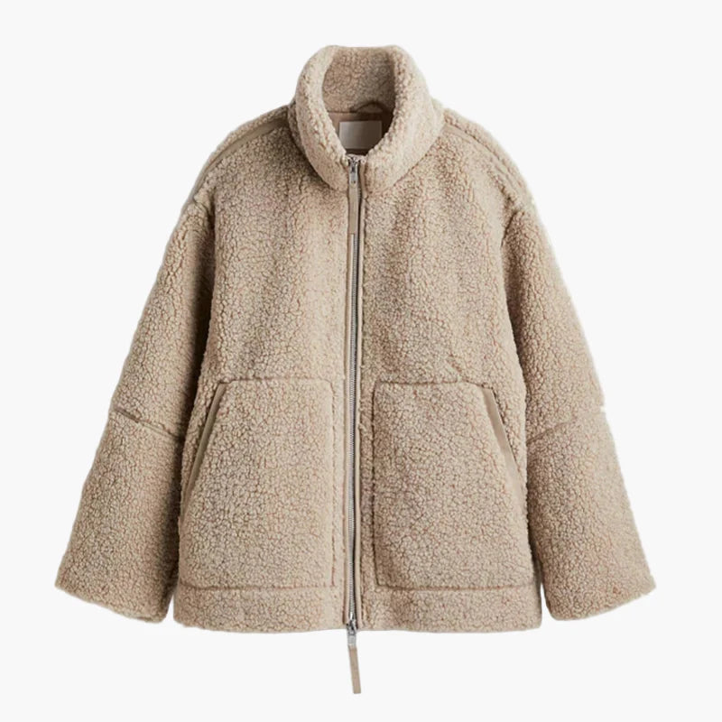 Damen Teddyfell Oversize Jacke – Modischer Winter-Stil für Alltag und Freizeit