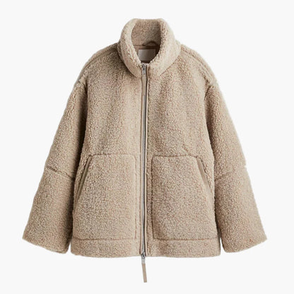 Damen Teddyfell Oversize Jacke – Modischer Winter-Stil für Alltag und Freizeit