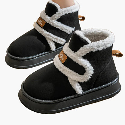 Damen Winter Hausschuhe mit Warmfutter und Klettverschluss – Bequeme Indoor Boots für Zuhause