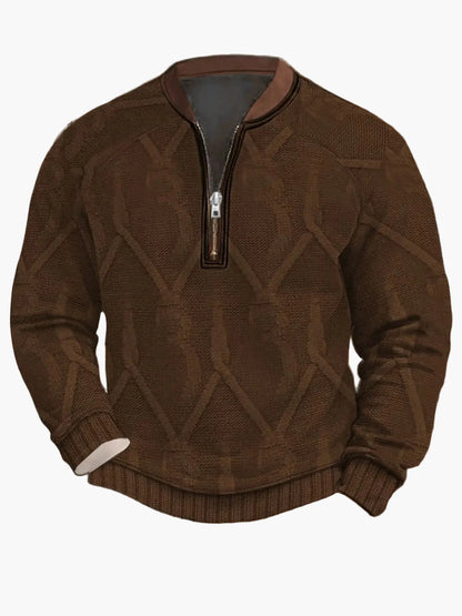 Herren Strickpullover mit Reißverschluss – Moderner Freizeit-Look für Herbst und Frühling