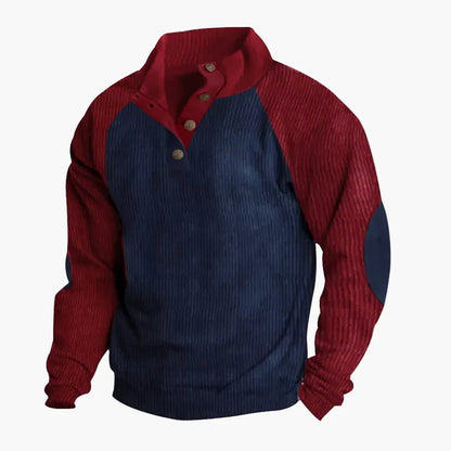 Herren Freizeitpullover mit Vintage-Raglanstil und Knopfleiste – Ideal für Alltag und Outdoor