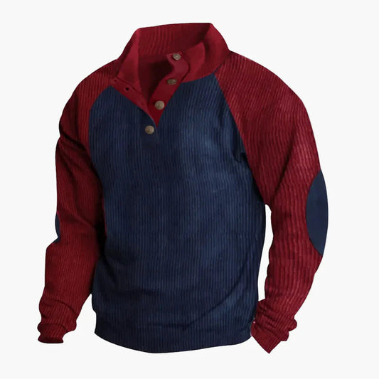Herren Freizeitpullover mit Vintage-Raglanstil und Knopfleiste – Ideal für Alltag und Outdoor