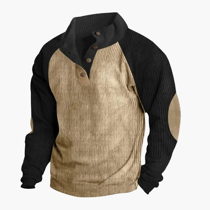 Herren Freizeitpullover mit Vintage-Raglanstil und Knopfleiste – Ideal für Alltag und Outdoor