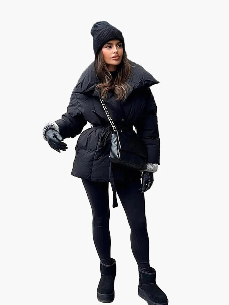 Damen Steppjacke mit Gürtel – Modischer Wintermantel für Freizeit und Alltag