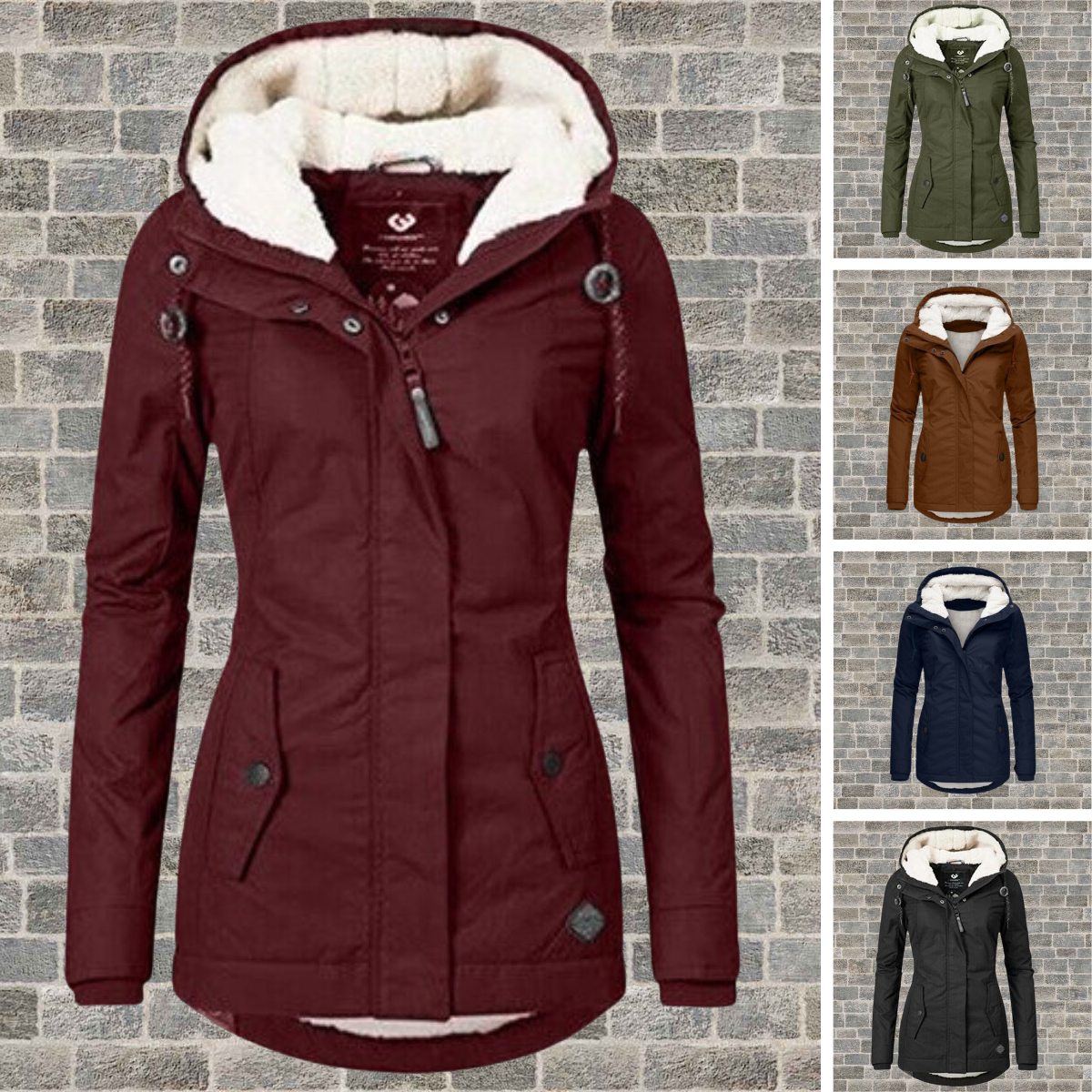 Damen Winterjacke Sherpa-Hoodie – Eleganter und Wärmender Outdoor Parka für kalte Tage