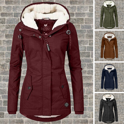 Damen Winterjacke Sherpa-Hoodie – Eleganter und Wärmender Outdoor Parka für kalte Tage