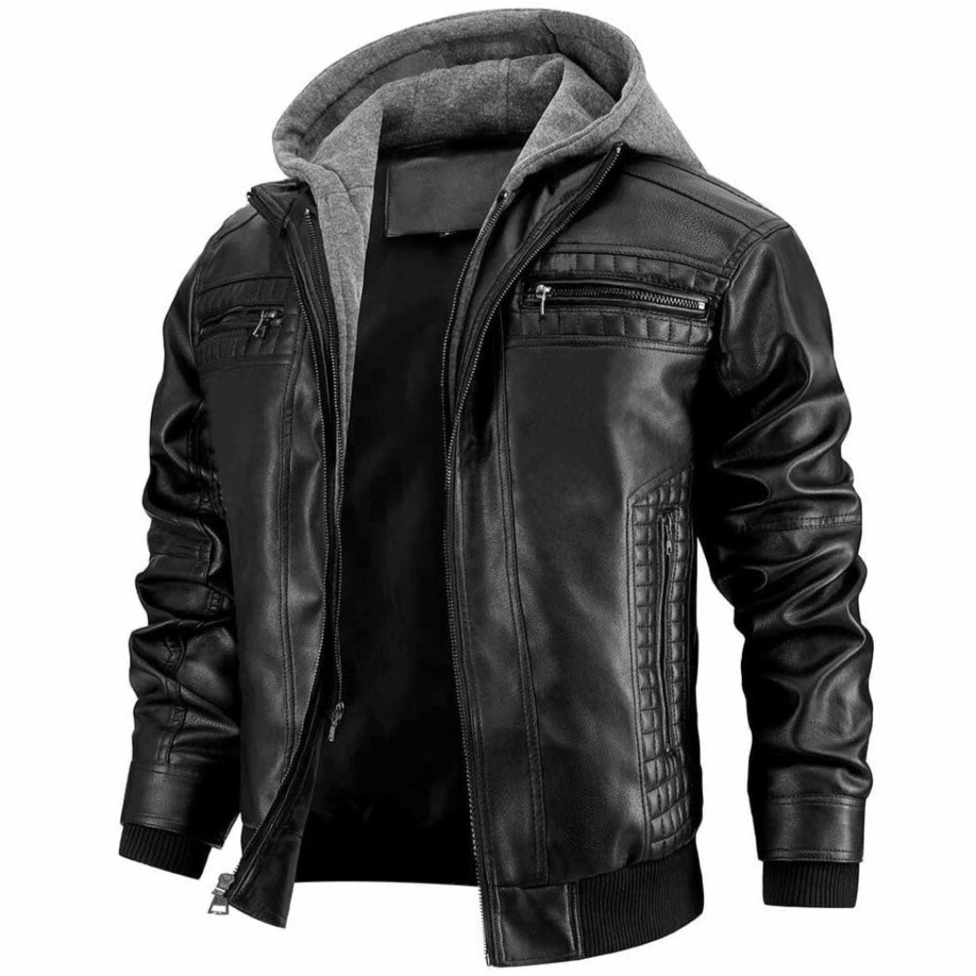 Tobin - Retro Motorradjacke Aus PU-Leder Mit Mehreren Taschen Für Herren