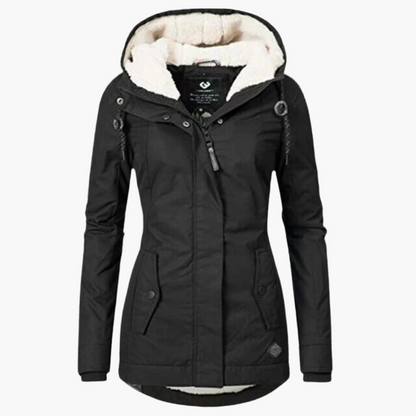 Damen Winterjacke Sherpa-Hoodie – Eleganter und Wärmender Outdoor Parka für kalte Tage