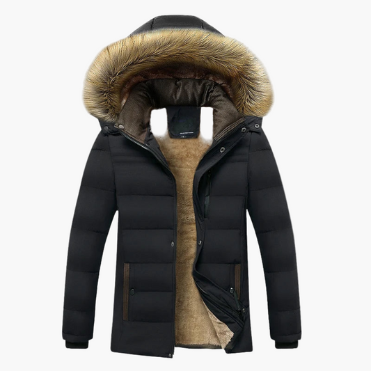Herren Winterparka mit Kapuze und Kunstfell – Warm gefütterte Outdoorjacke für kalte Tage