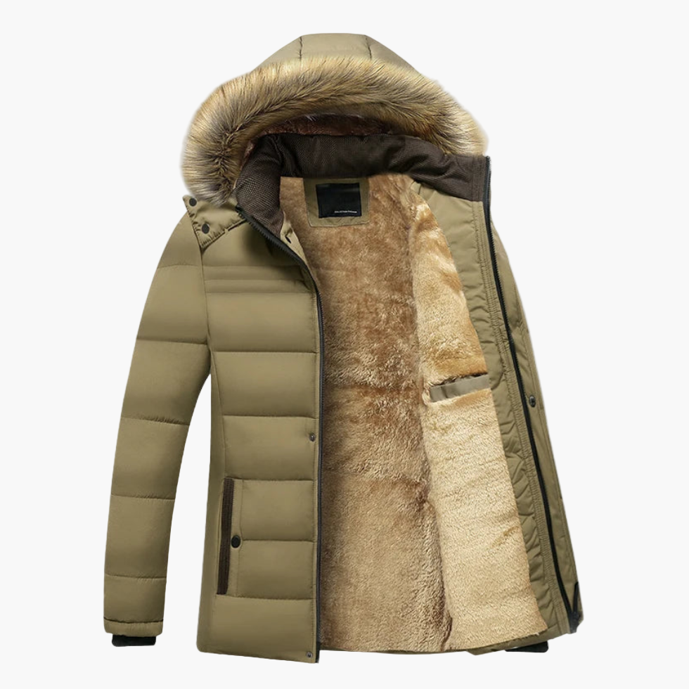 Herren Winterparka mit Kapuze und Kunstfell – Warm gefütterte Outdoorjacke für kalte Tage