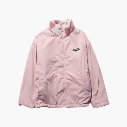 Damen Wendejacke Fleece mit Herzen – Stylische Freizeitjacke für Outdoor & Alltag