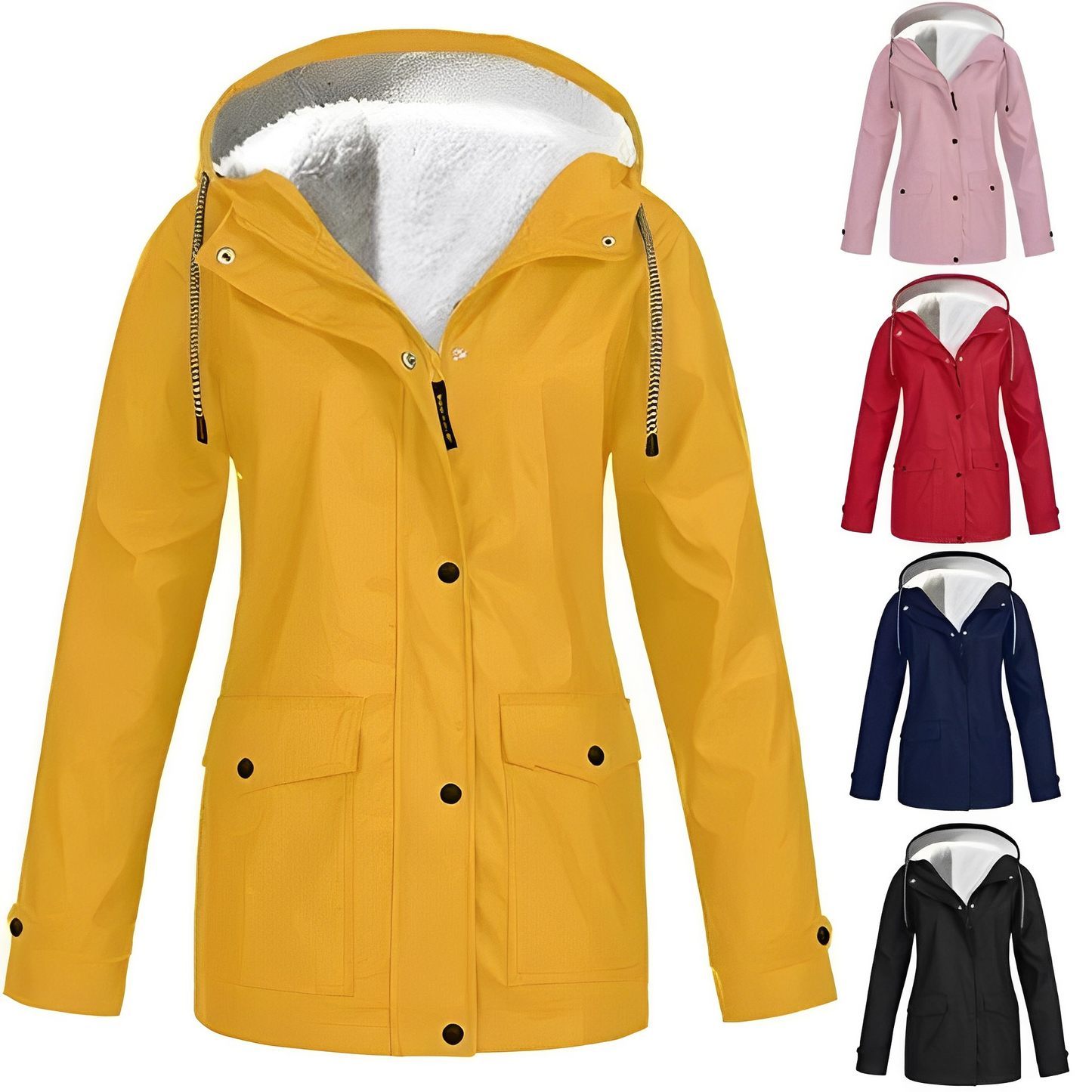 Damen Fleece Gefütterte Regenjacke – Stylische Winter Outdoor Jacke für Komfort und Schutz
