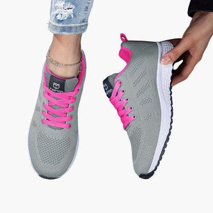 Damen Sportschuhe – Leichte Sneaker für Fitness & Alltag, Bequeme Turnschuhe mit Atmungsaktivem Mesh und Schnürung