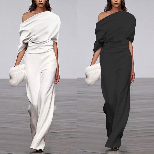 Lisa – Lässiger Jumpsuit mit weitem Schnitt in einfarbig