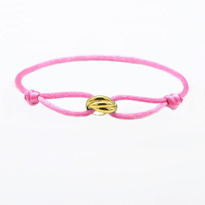 Verstellbares hellblaues Armband mit ineinandergreifenden Edelstahlringen – Unisex & Minimalistisch