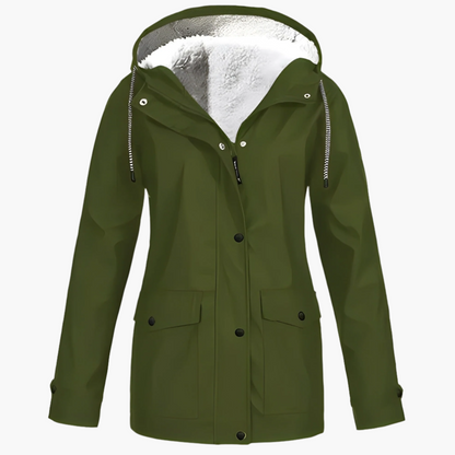 Damen Fleece Gefütterte Regenjacke – Stylische Winter Outdoor Jacke für Komfort und Schutz