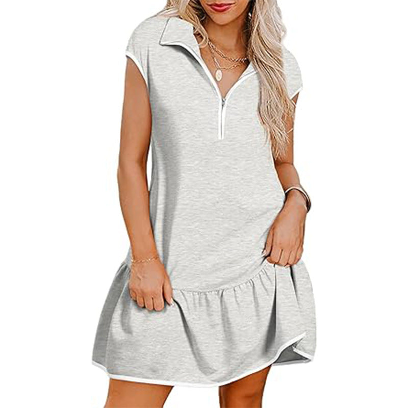 Emily – Kurzärmliges Polo-Kleid mit Reißverschluss in der Taille