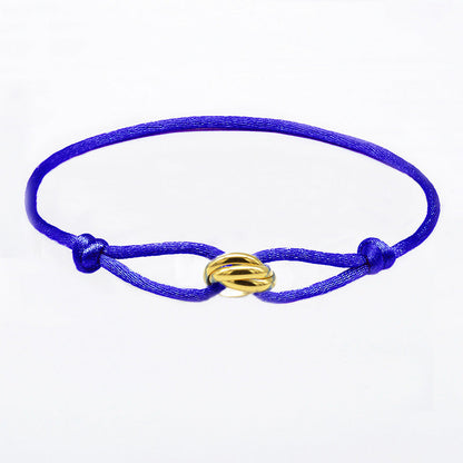 Verstellbares hellblaues Armband mit ineinandergreifenden Edelstahlringen – Unisex & Minimalistisch