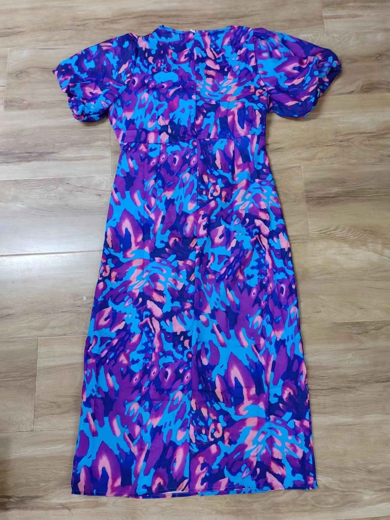 Damen Maxikleid mit Puffärmeln und modischem Animal-Print – Elegantes Partykleid für besondere Anlässe