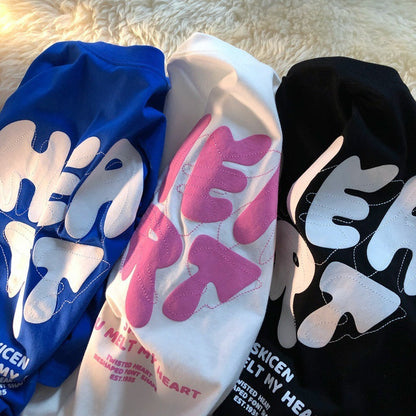 Eddie – Modisches Kurzarm-T-Shirt mit Herzdruck