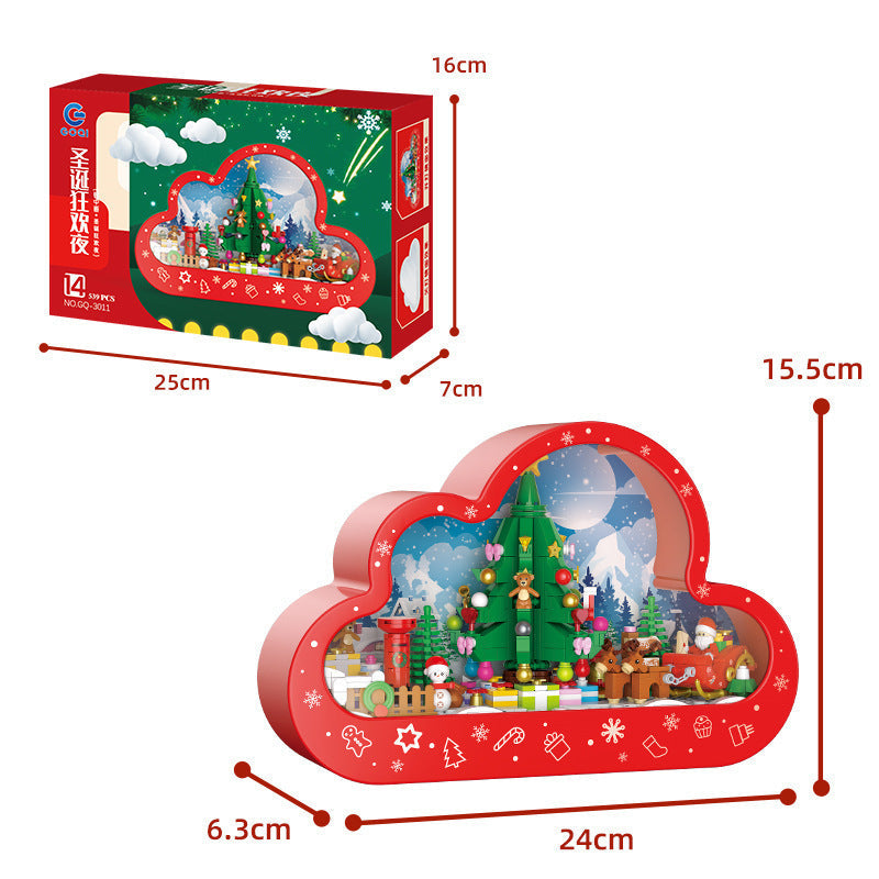 Weihnachtlicher Deko-Bausatz mit Beleuchtung – Kreatives Cloud-Design, Bauklötze, Geschenkidee für Kinder und Erwachsene