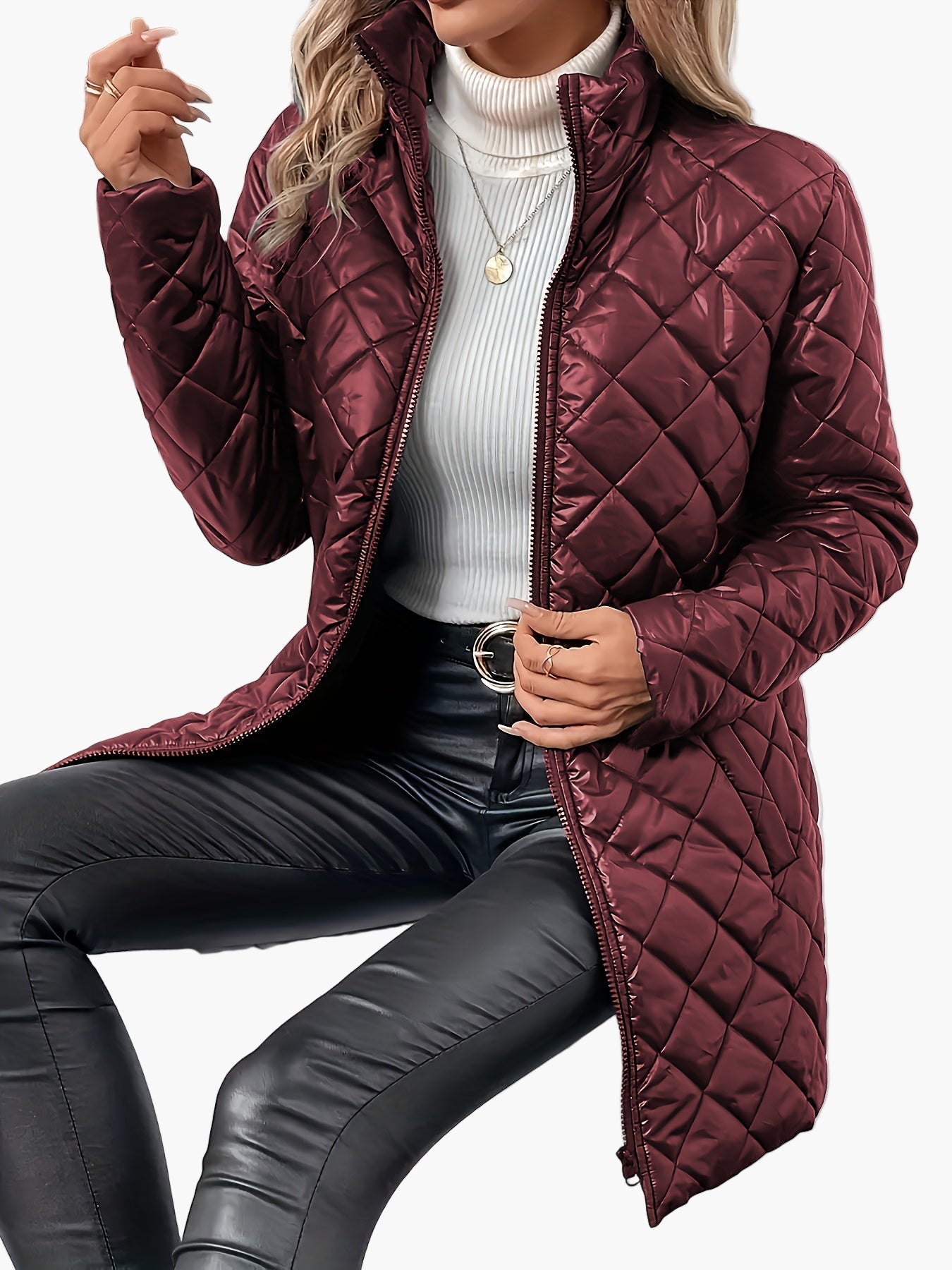 Damen Steppjacke mit Reißverschluss – Moderner Übergangs-Look für Alltag & Freizeit