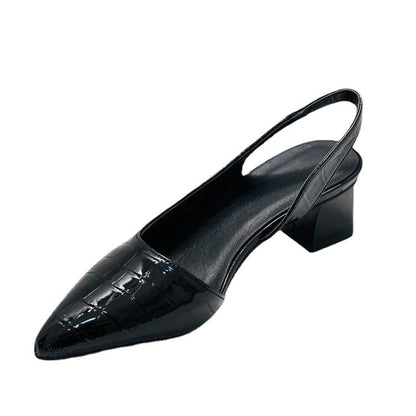 Damen Slingback Pumps mit Blockabsatz – Elegante spitze Schuhe für Freizeit & Büro
