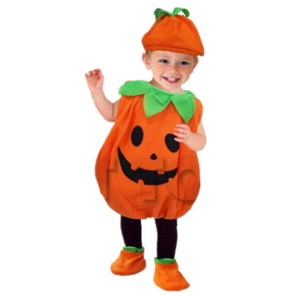 Kinder Halloween Kürbis Kostüm – Lustiges Kürbis-Outfit für Jungen & Mädchen, Party & Trick-or-Treat