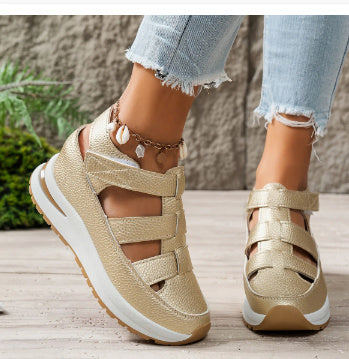 Tracy – Atmungsaktive vegane Sommer-Wedge-Baotou-Schuhe