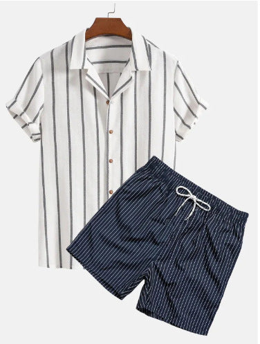 Herren Sommer Freizeit Set – Kurzarm Hemd & Shorts, Modernes Streetstyle Outfit, Ideal für Alltag und Urlaub