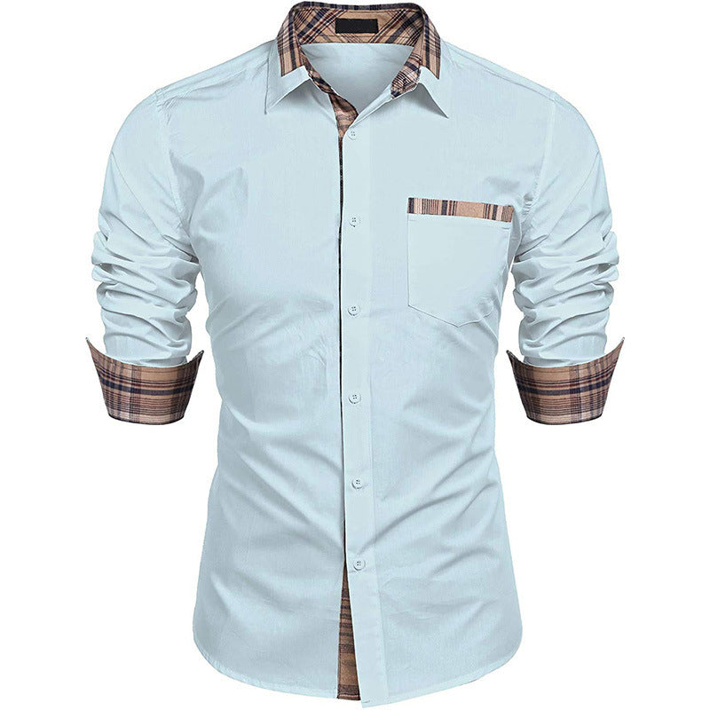 Herren Business Freizeithemd Slim Fit – Elegantes Langarmhemd mit Karodetails, Modernes Design für Büro & Alltag