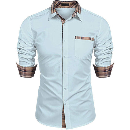 Herren Business Freizeithemd Slim Fit – Elegantes Langarmhemd mit Karodetails, Modernes Design für Büro & Alltag