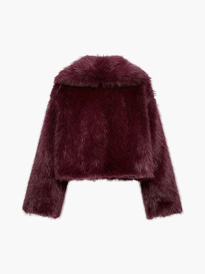 Damen Fashion Cropped Kunstfell Jacke – Trendige Kurzjacke für Herbst & Winter