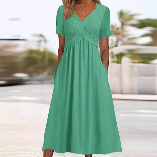 Carly – Sommerliches Damenkleid mit kurzen Ärmeln