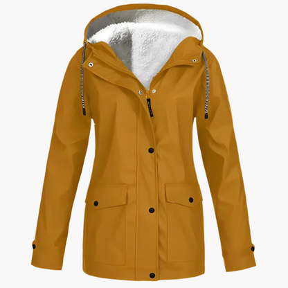 Damen Fleece Gefütterte Regenjacke – Stylische Winter Outdoor Jacke für Komfort und Schutz