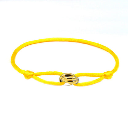 Verstellbares hellblaues Armband mit ineinandergreifenden Edelstahlringen – Unisex & Minimalistisch