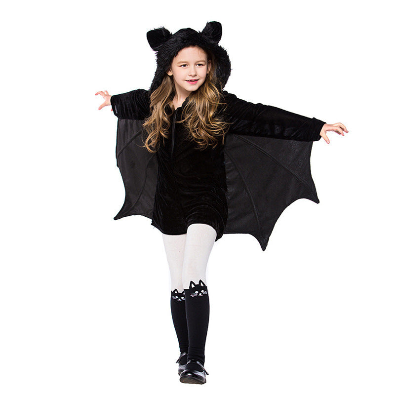 Kinder Halloween Fledermaus Kostüm – Unisex Karneval & Party Verkleidung für Jungen und Mädchen