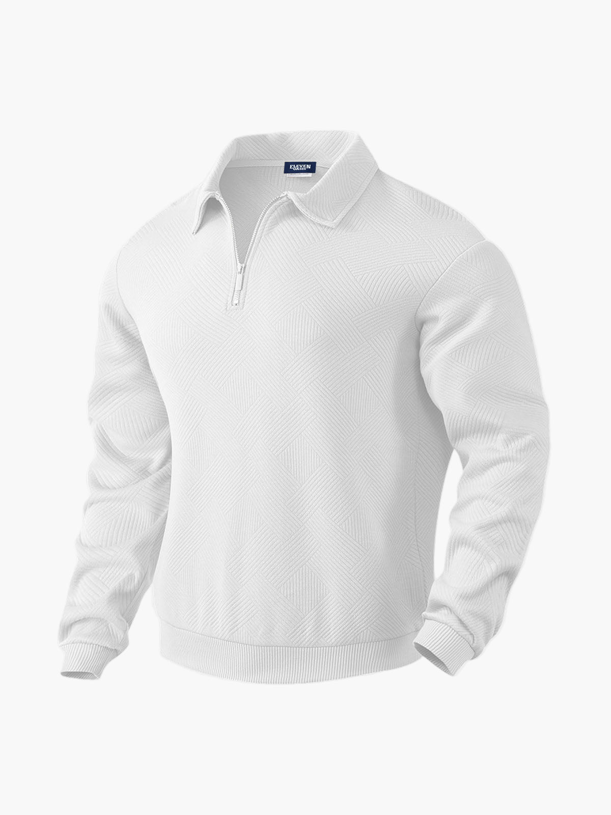 Herren Halb-Zip Pullover mit Strukturmuster – Smart-Casual Stil für Alltag und Büro