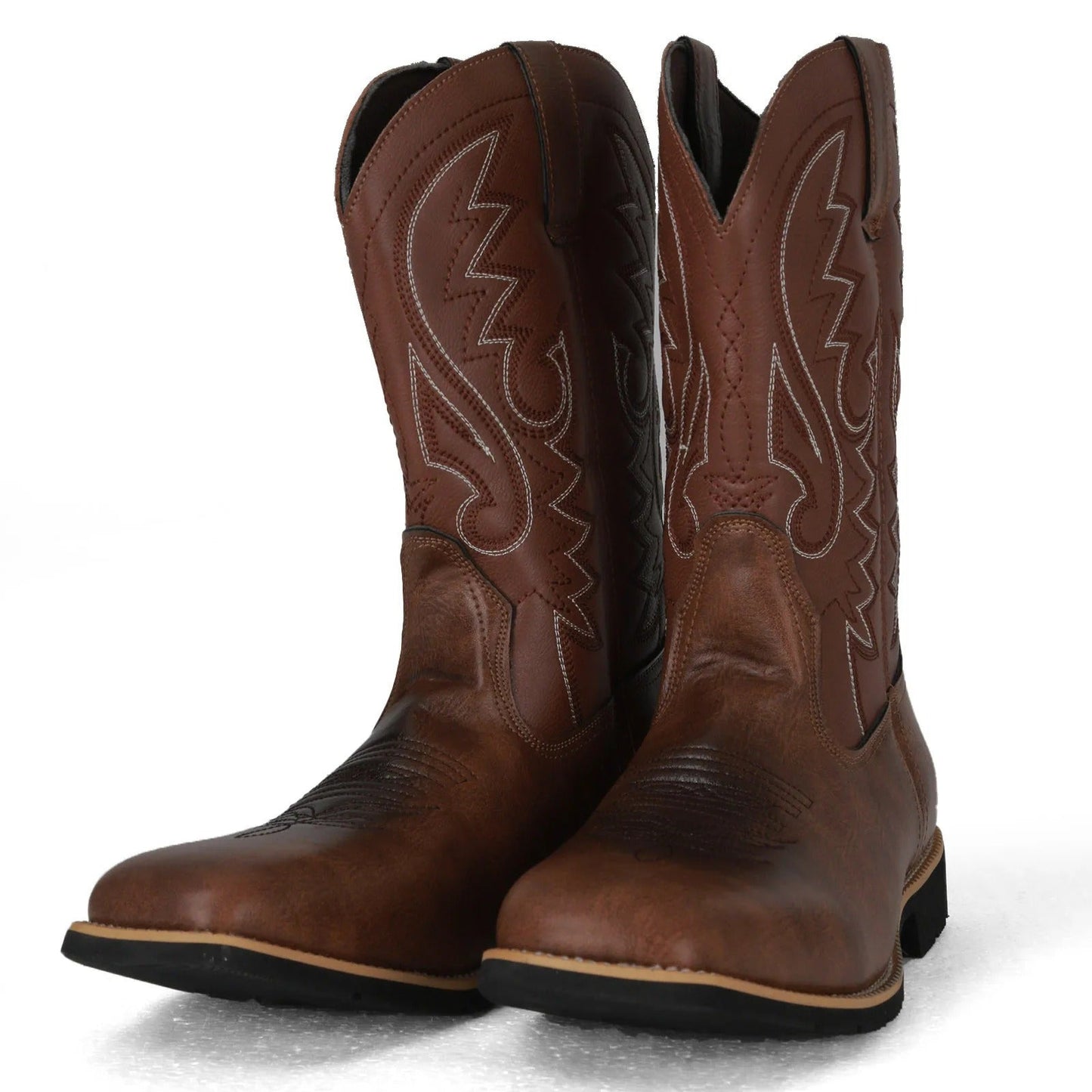 Herren Cowboy Westernstiefel – Klassische Kunstleder-Boots für Alltag & Country-Style