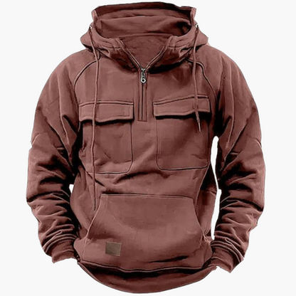 Herren Winter Hoodie mit Zipper – Militärischer Stil, Komfort für Outdoor & Alltag