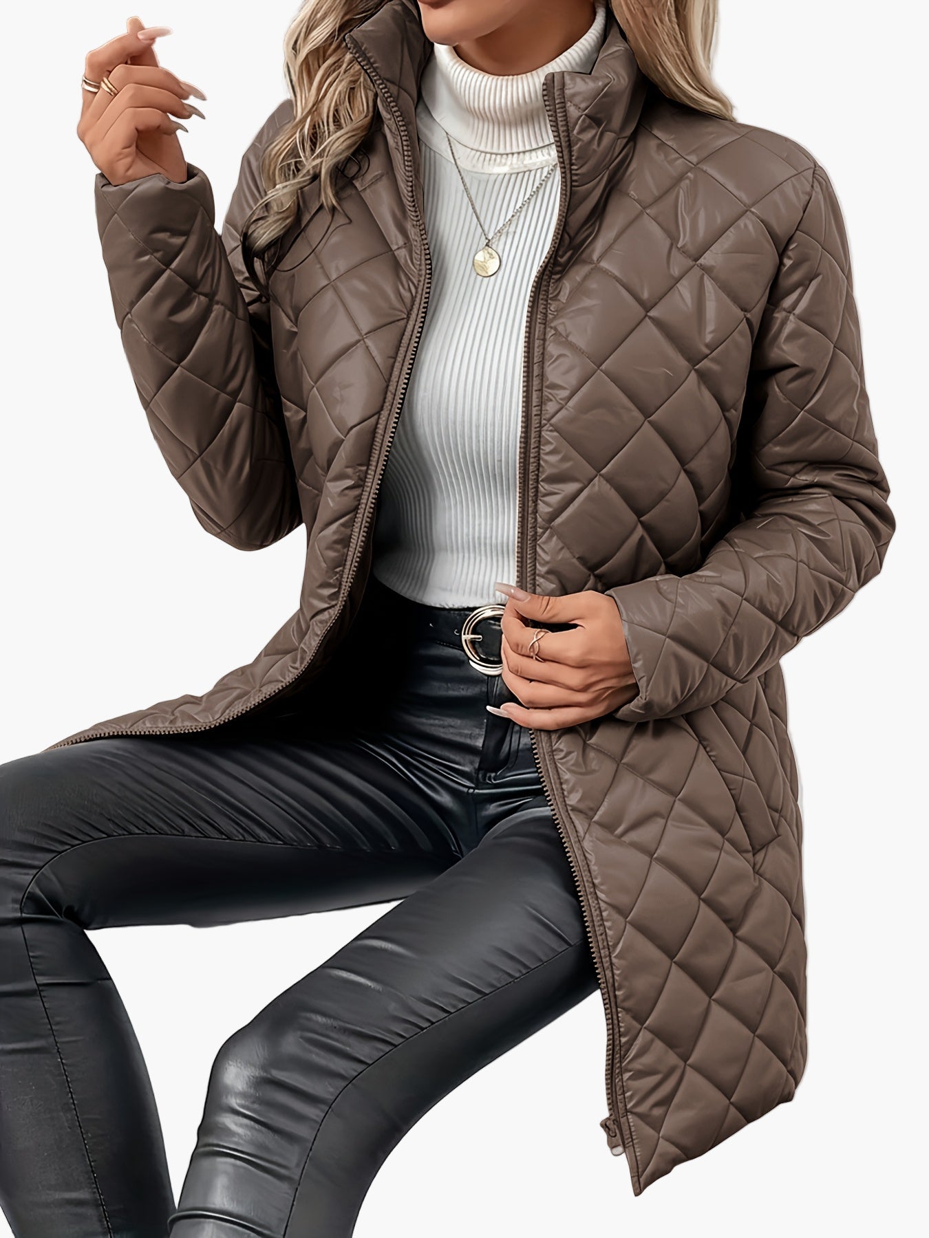 Damen Steppjacke mit Reißverschluss – Moderner Übergangs-Look für Alltag & Freizeit