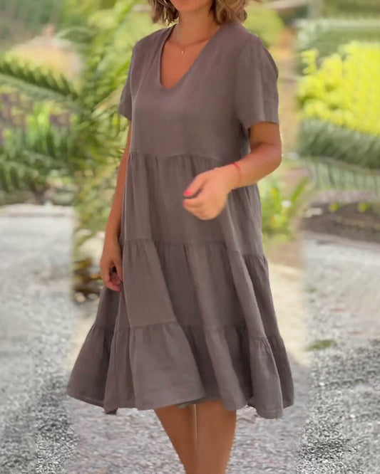 Hannah - Midi-Kleid mit V-Ausschnitt