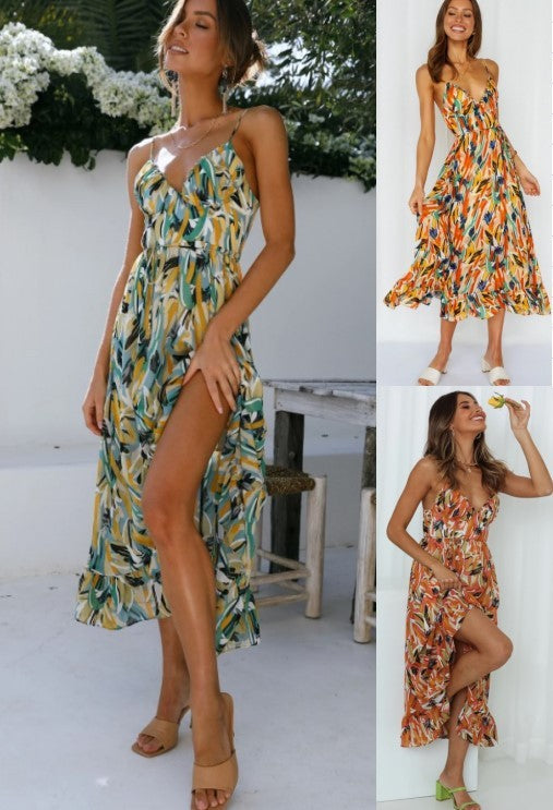 Linda – Boho-Kleid mit Schulterfreiem Design und Print