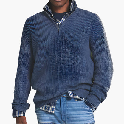 Herren Strickpullover mit Reißverschluss – Business Casual für Alltag & Büro